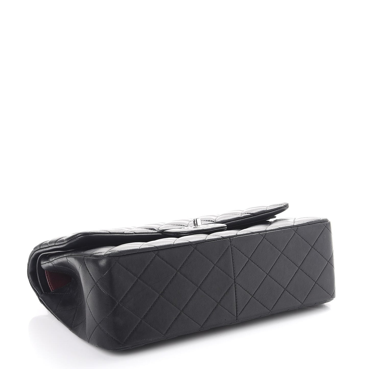 Lambskin Quilted Jumbo Double Flap Black