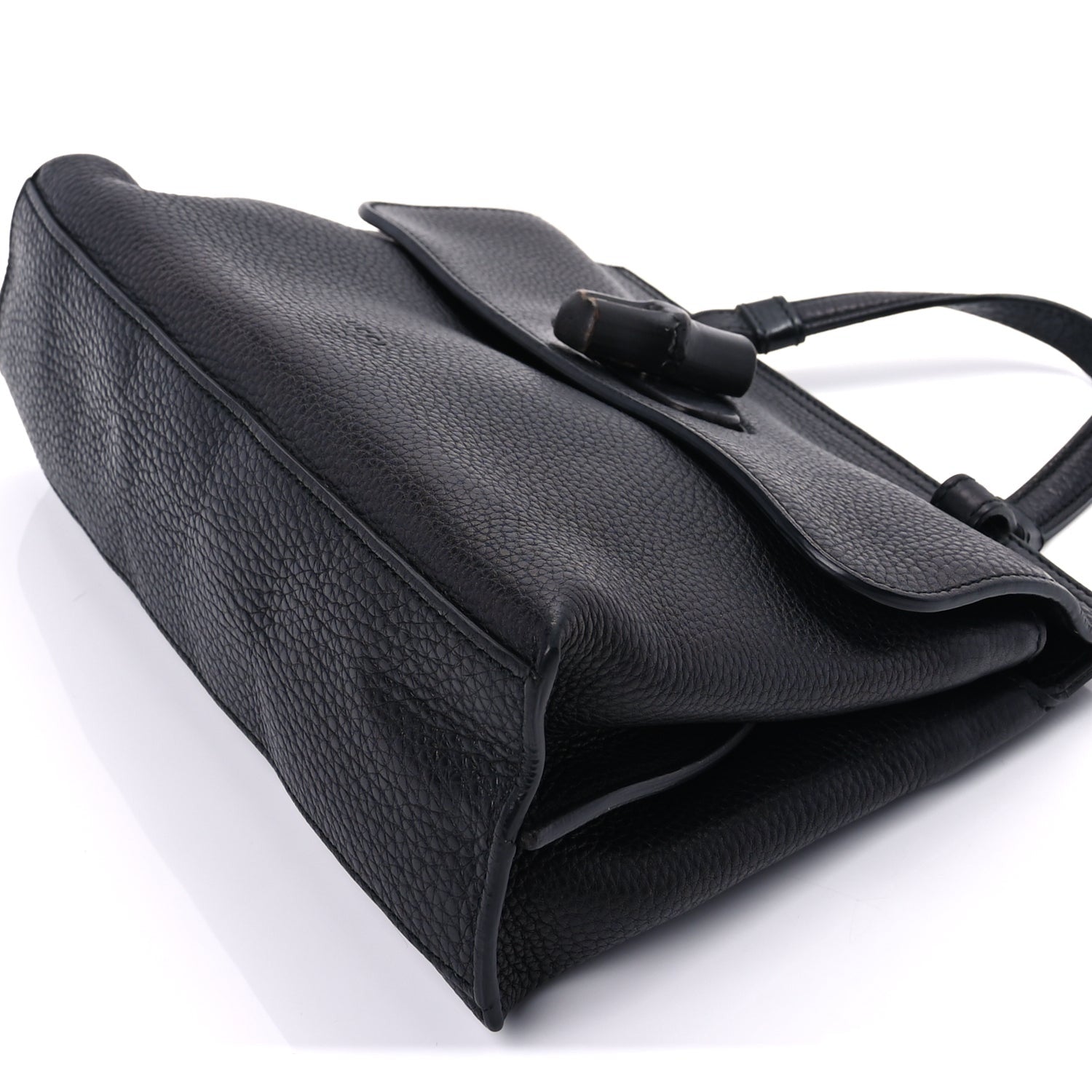Gucci Cellarius Calfskin Small Bamboo Daily Top Handle Bag  Black 8 of 8