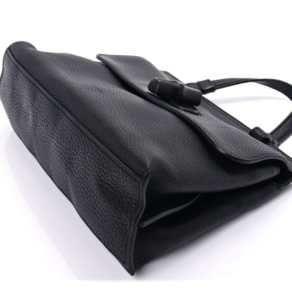 Gucci Cellarius Calfskin Small Bamboo Daily Top Handle Bag  Black 8 of 8