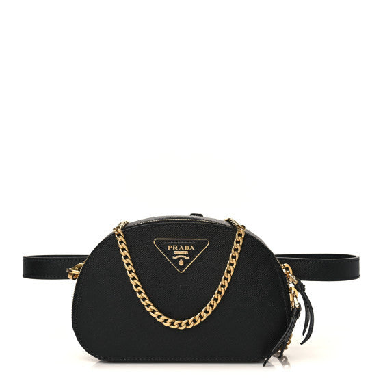 Saffiano Lux Odette Belt Bag Black