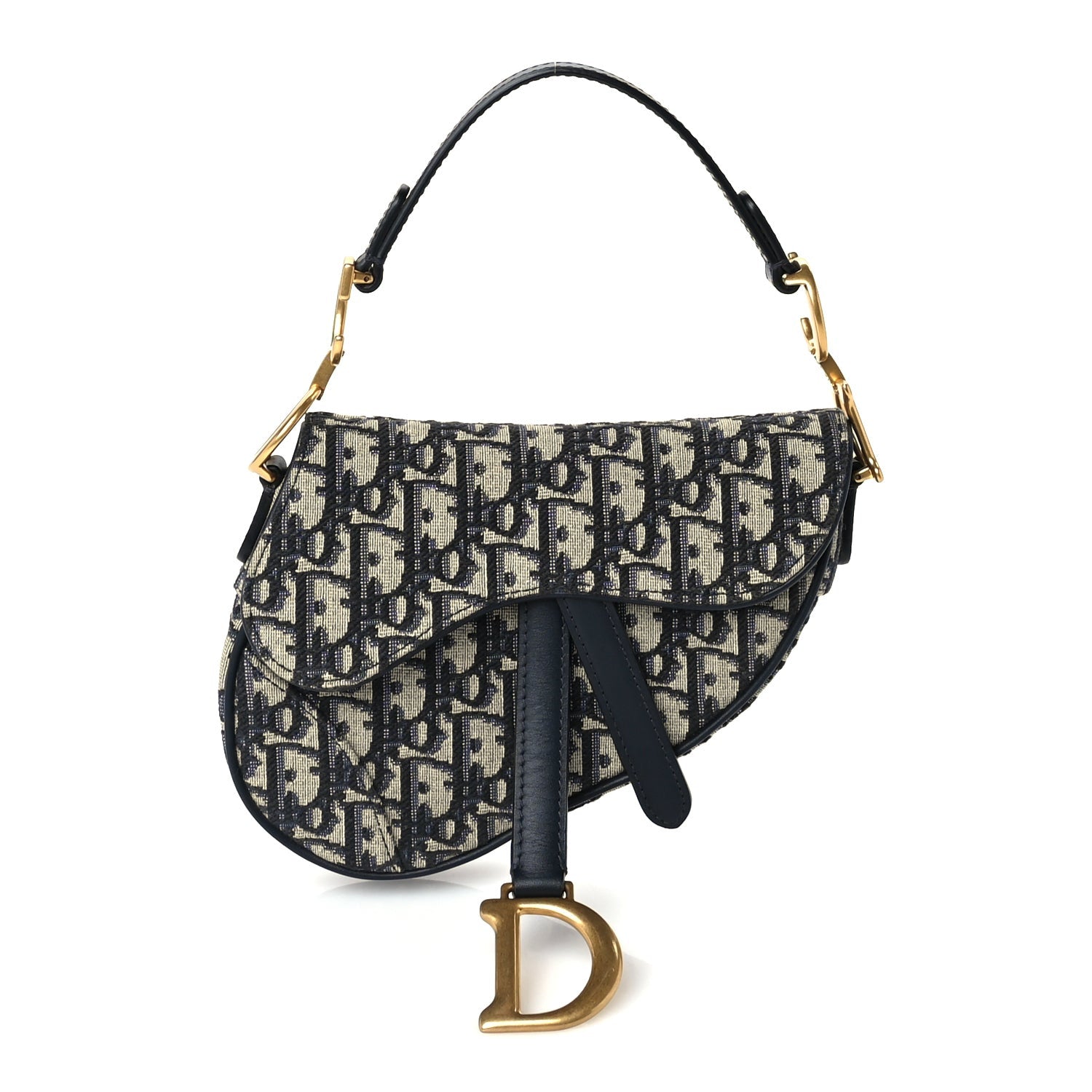 Christian Dior Oblique Mini Saddle Bag Blue 1 of 8