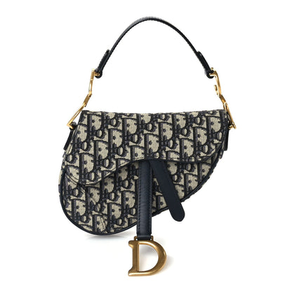 Christian Dior Oblique Mini Saddle Bag Blue 1 of 8