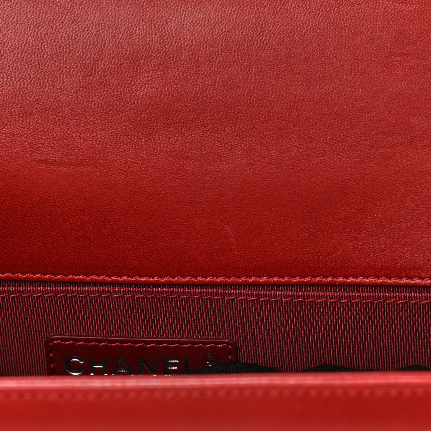 Lambskin Quilted Medium Boy Flap Red