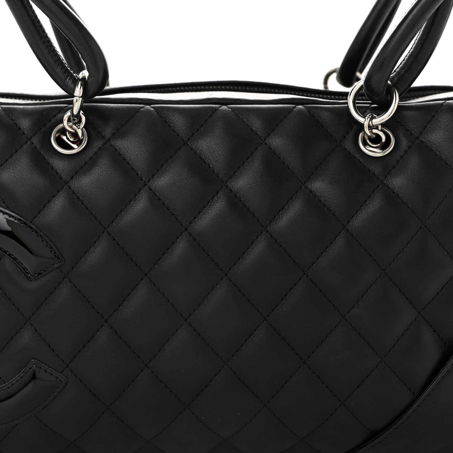 Calfskin Quilted Large Cambon Bowler Black