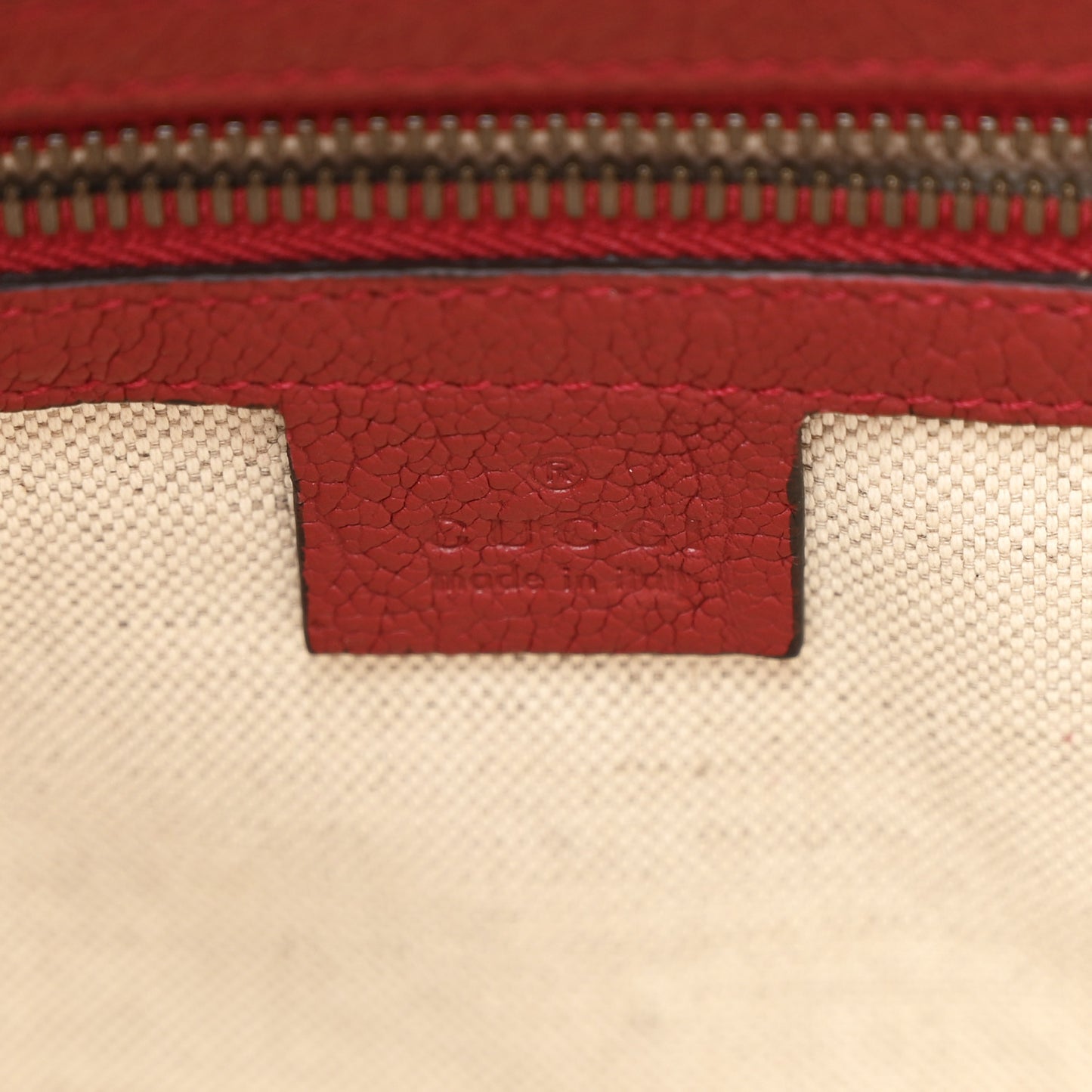 Calfskin Web Padlock Tote Red