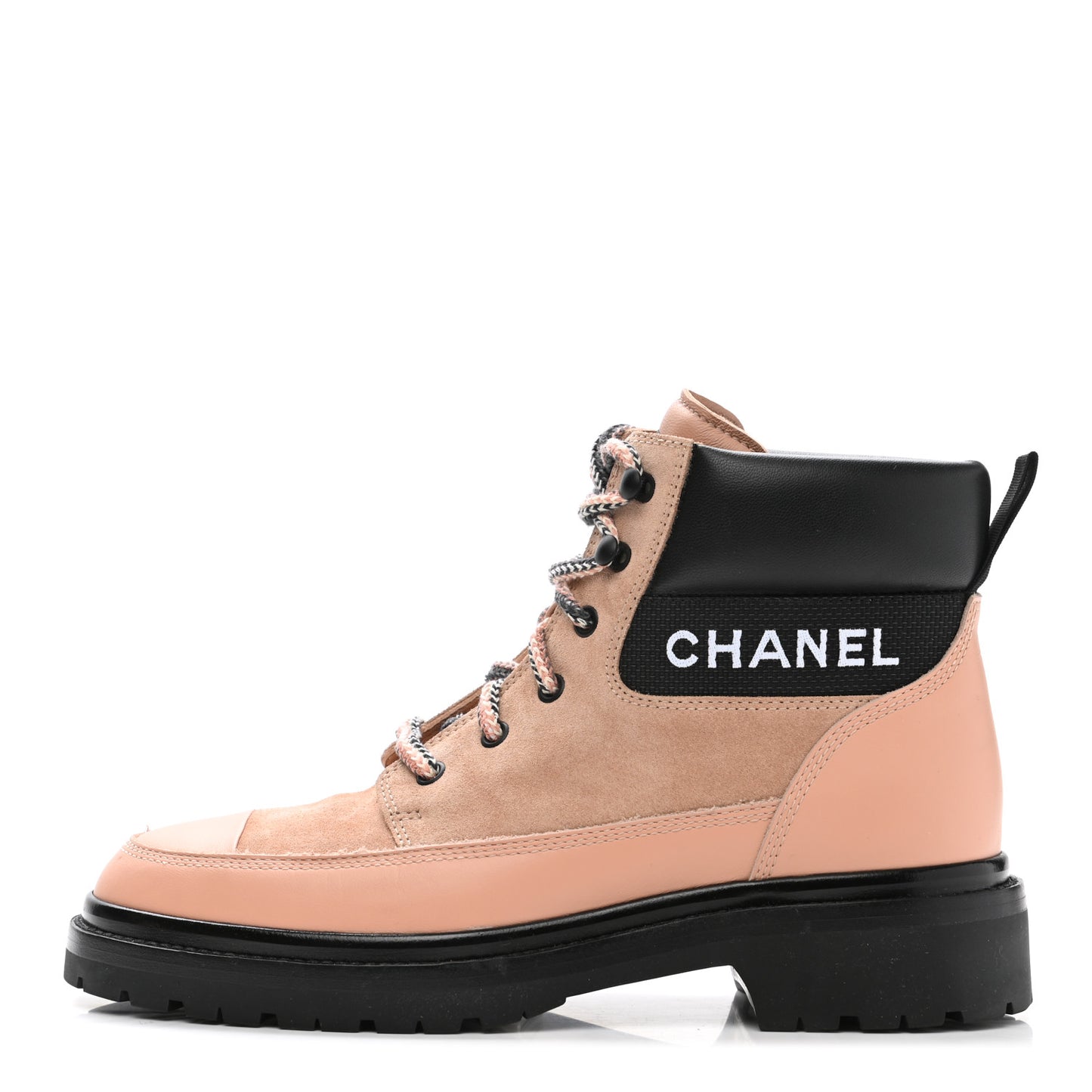 Suede Calfskin Lace Up Boots 40.5 Pink
