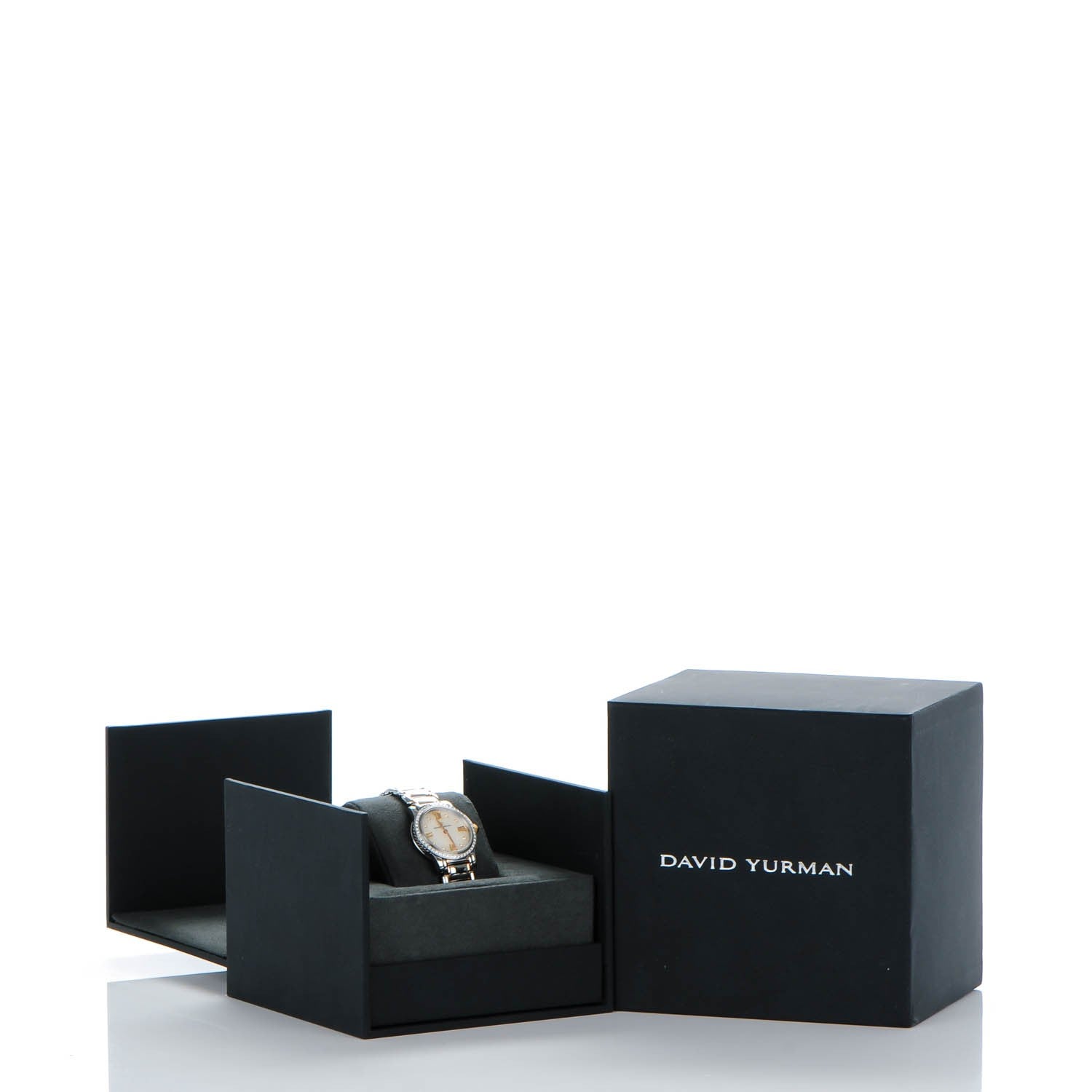 David Yurman Stainless Steel 18K Rose Gold Diamond Bezel Mother of Pearl 30mm Classic Quartz Watch 8 of 8