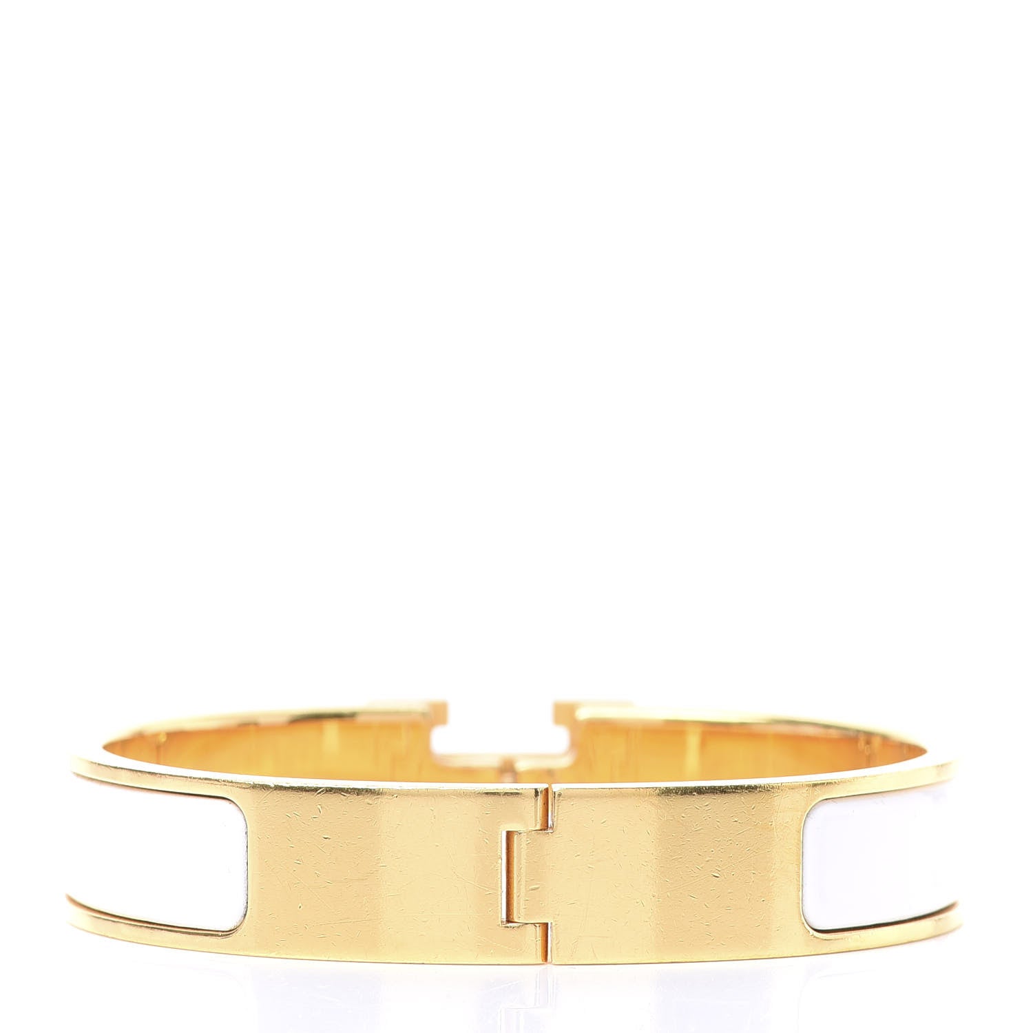 Hermes Enamel Narrow Clic Clac H Bracelet PM White 2 of 5