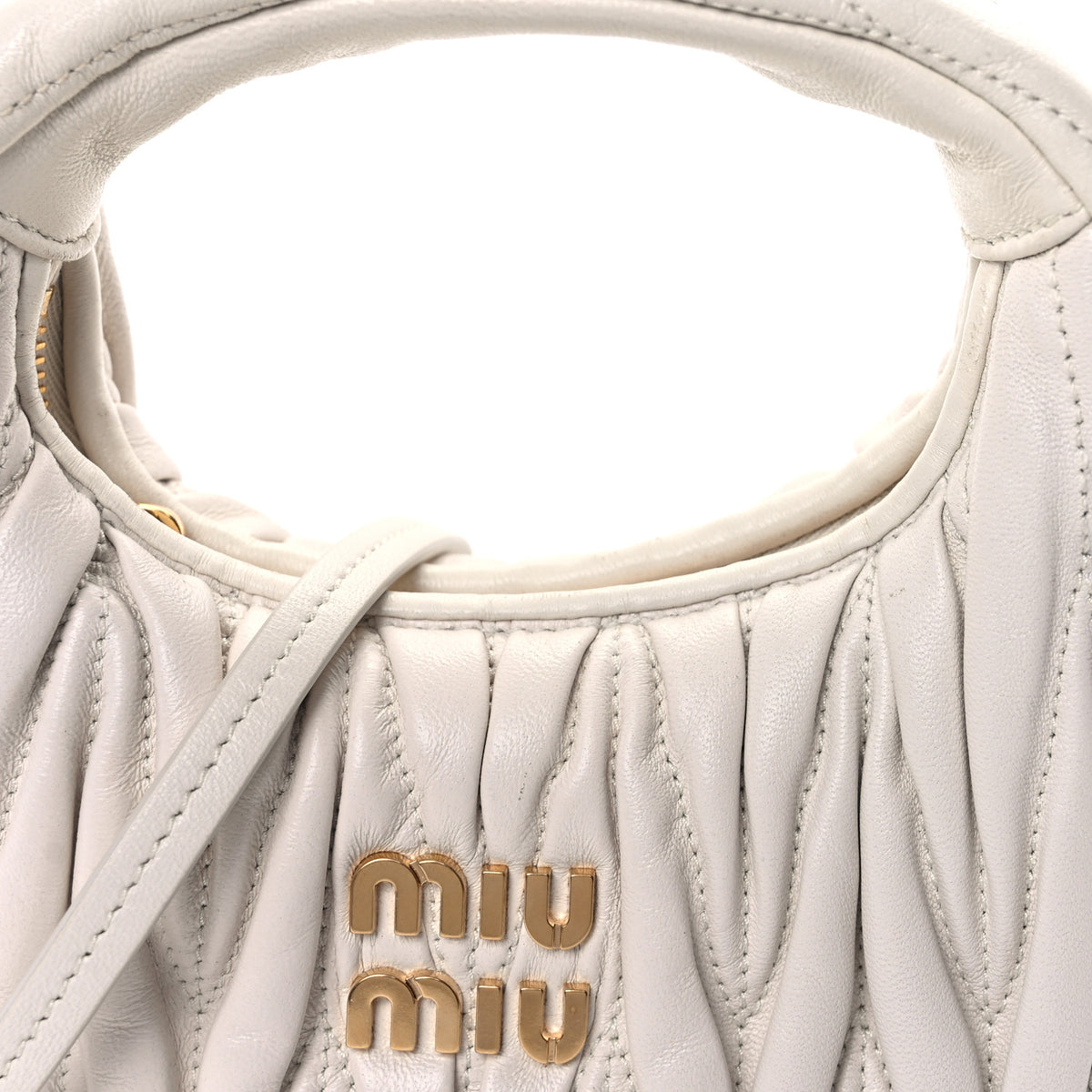Nappa Matelasse Mini Wander Hobo White