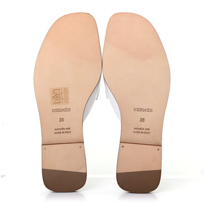 Hermes Calfskin Auteuil Sandals 36 White 4 of 4