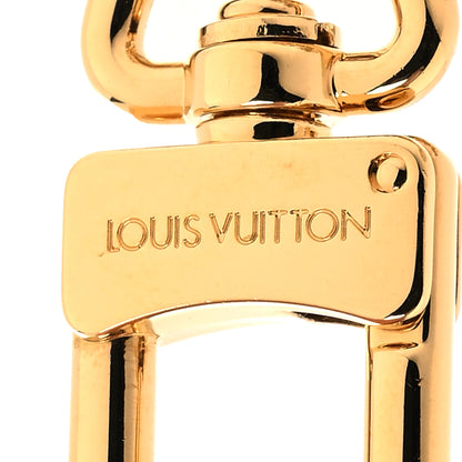 Louis Vuitton Brass Enamel Fleur De Monogram Bag Charm Chain Gold 3 of 4