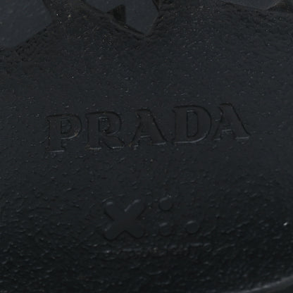 Prada Spazzolato Triangle Logo Monolith Pointy 55mm Loafers 38.5 Silver Black 7 of 8