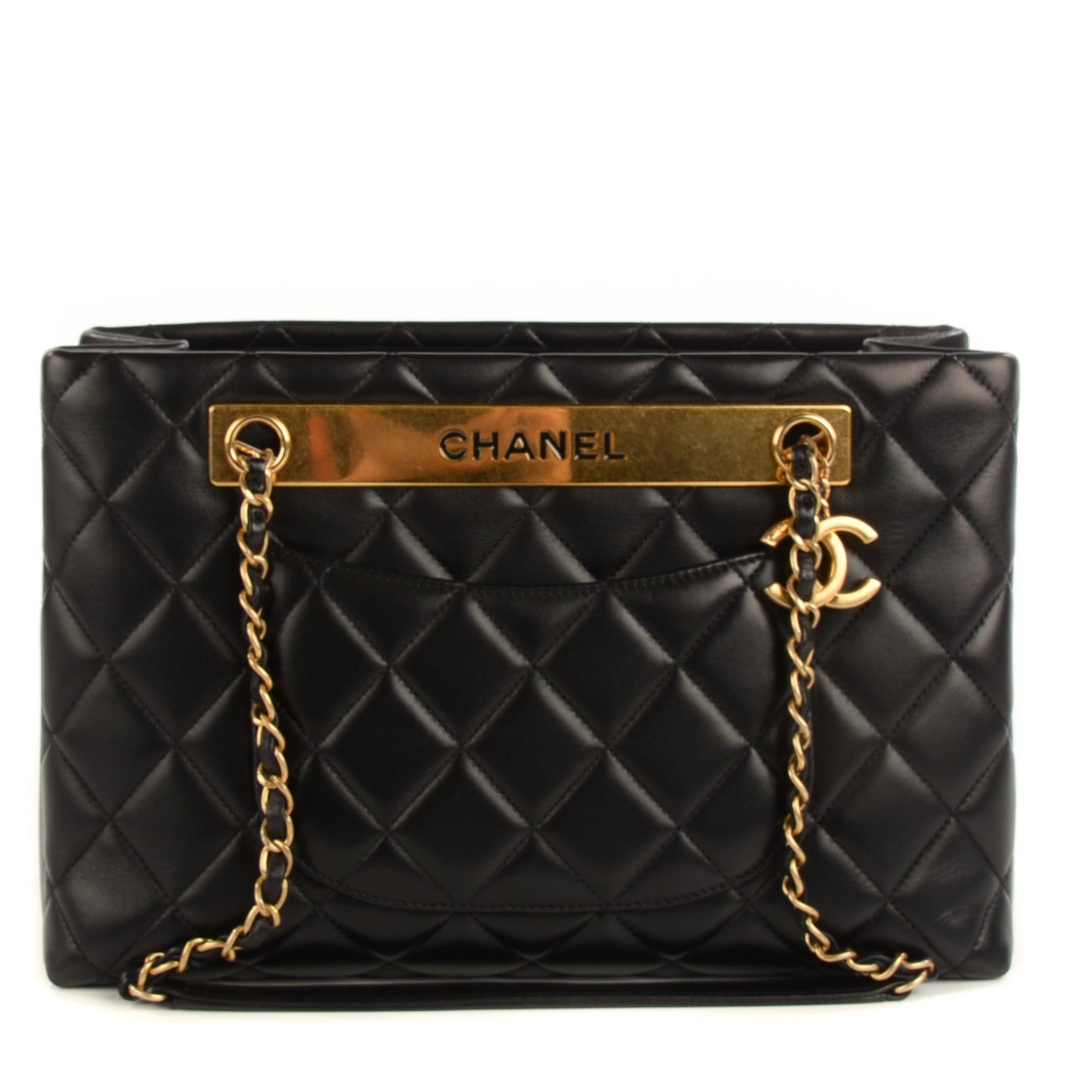 Chanel Lambskin Quilted Trendy CC Tote Black 1 of 8