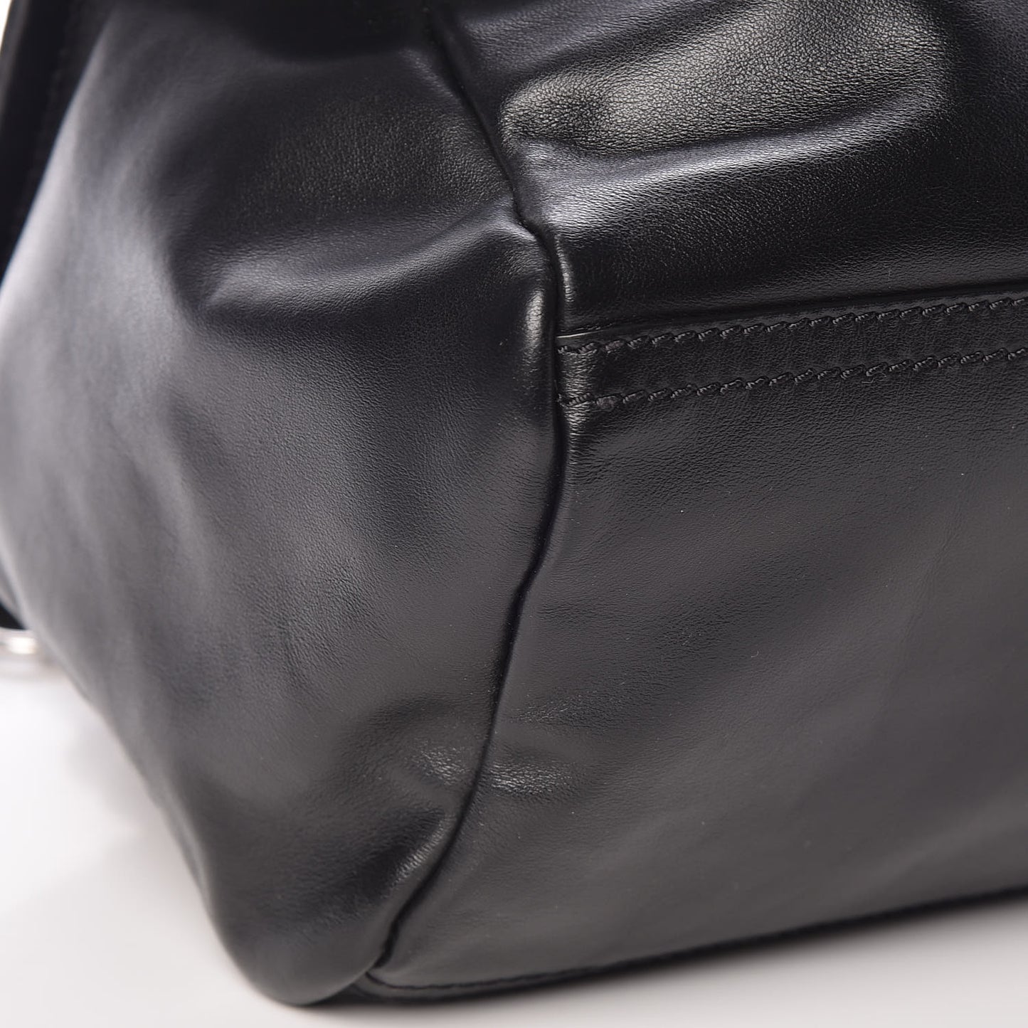 Calfskin Small Pandora Logo Strap Black