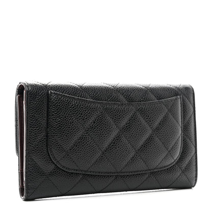 Chanel Caviar Quilted Long Flap Wallet Black 3 of 13
