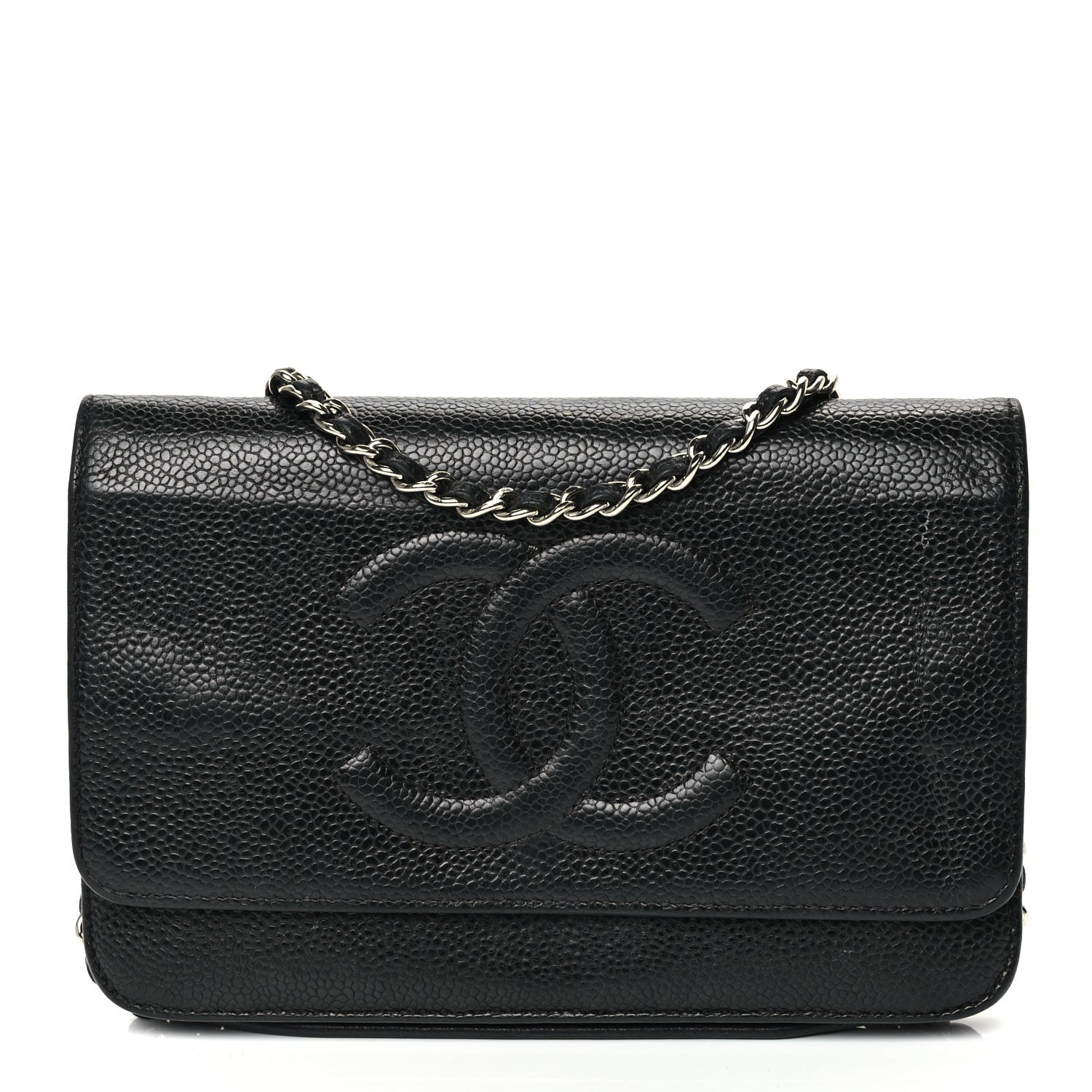 Chanel Caviar Timeless CC Wallet On Chain WOC Black 1 of 11