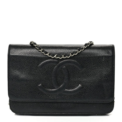 Chanel Caviar Timeless CC Wallet On Chain WOC Black 1 of 11