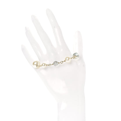 Chanel Pearl Beaded CC Bracelet Green Gold 2 of 4