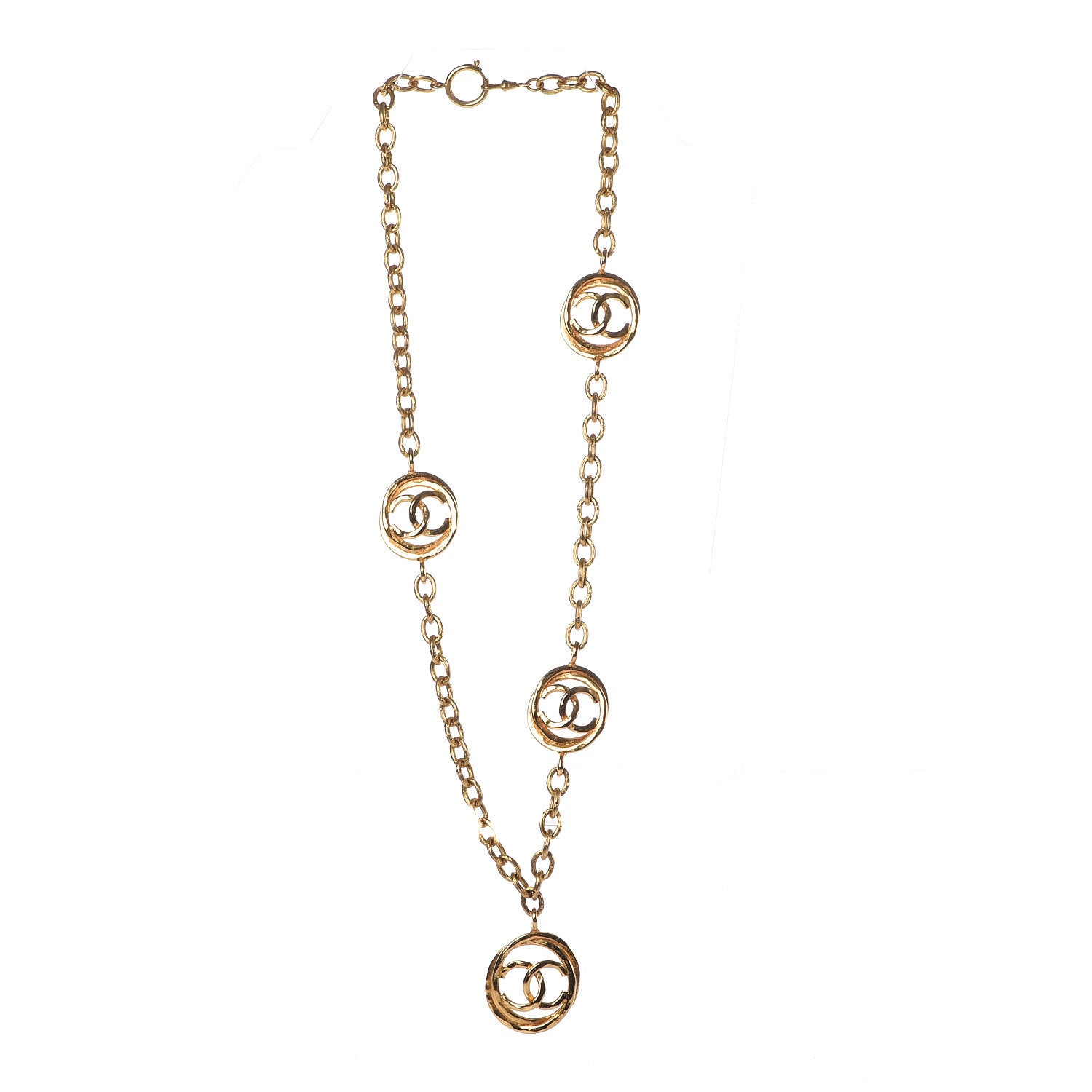 Chanel CC Medallion Necklace Gold 3 of 5