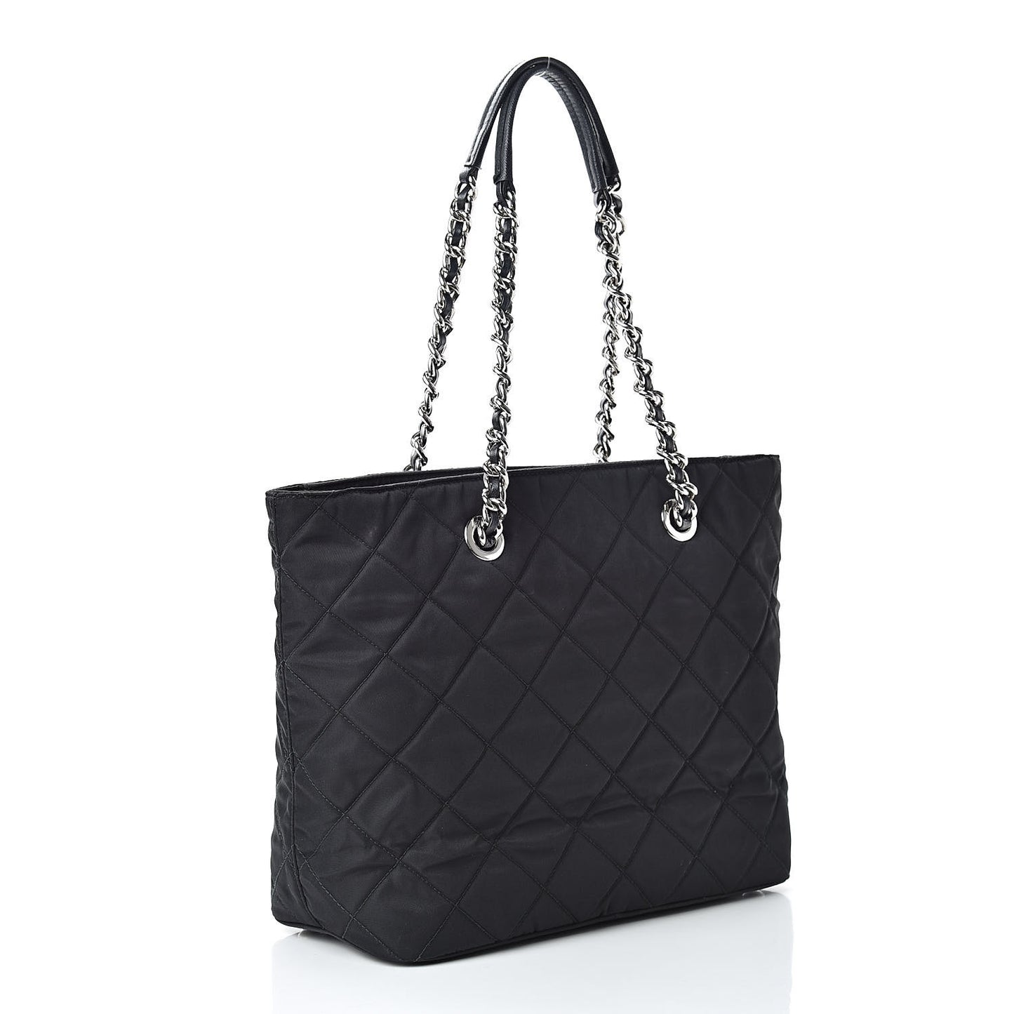 Nylon Tessuto Impuntu Quilted Shoulder Bag Black