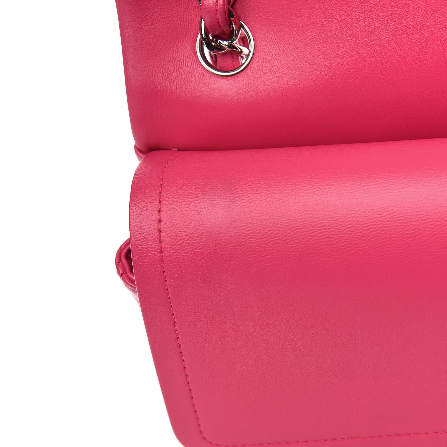 Chanel Lambskin Quilted Jumbo Double Flap Fuchsia 11 of 12