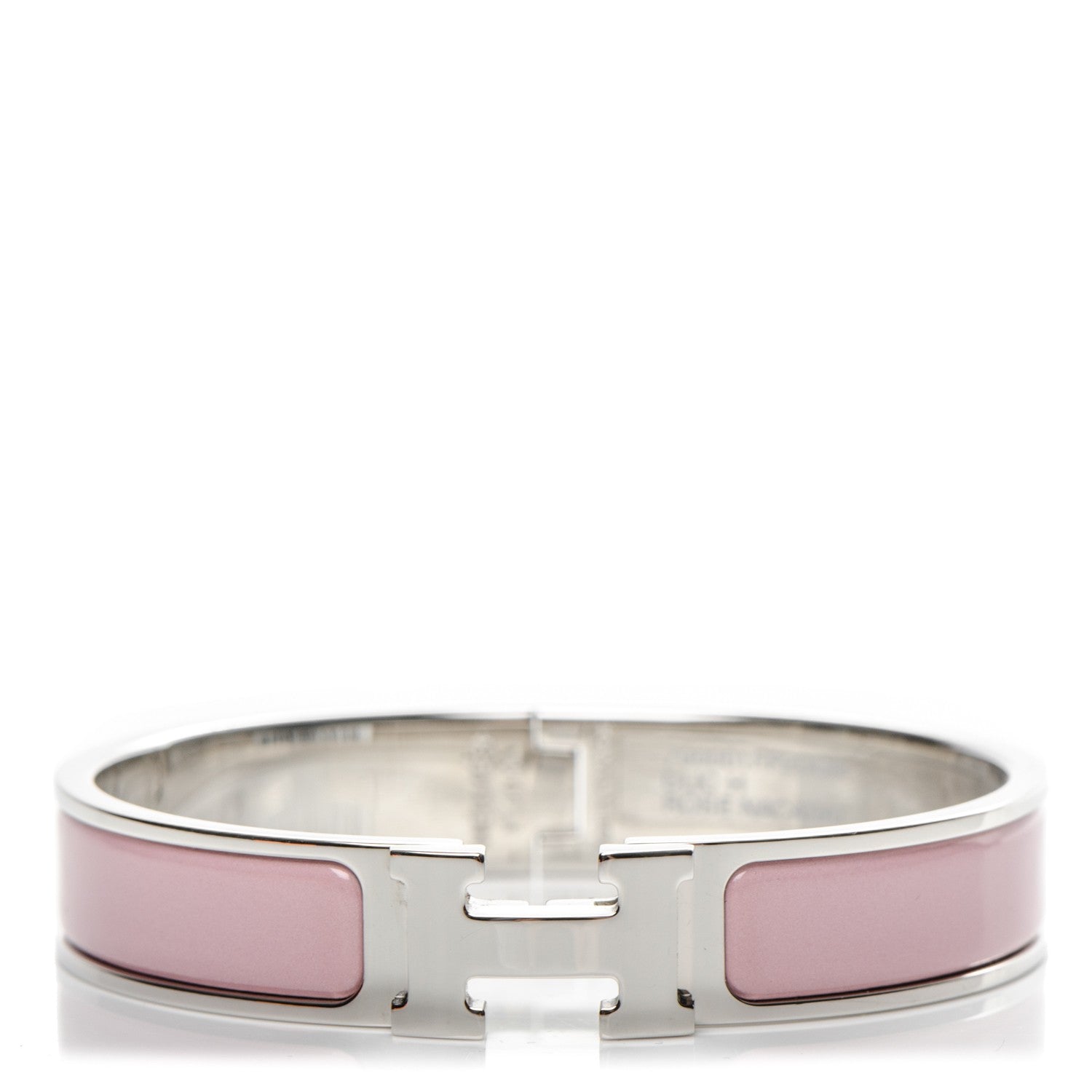 Hermes Enamel Narrow Clic Clac H Bracelet GM Rose Nacarat 1 of 5