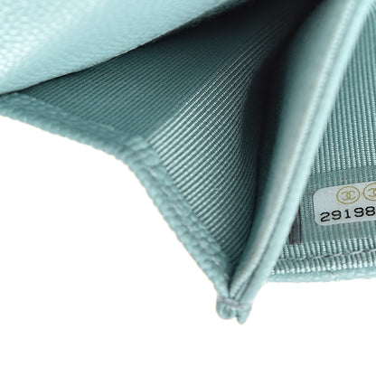 Chanel Caviar Quilted Flap Card Holder Wallet Blue 8 of 9