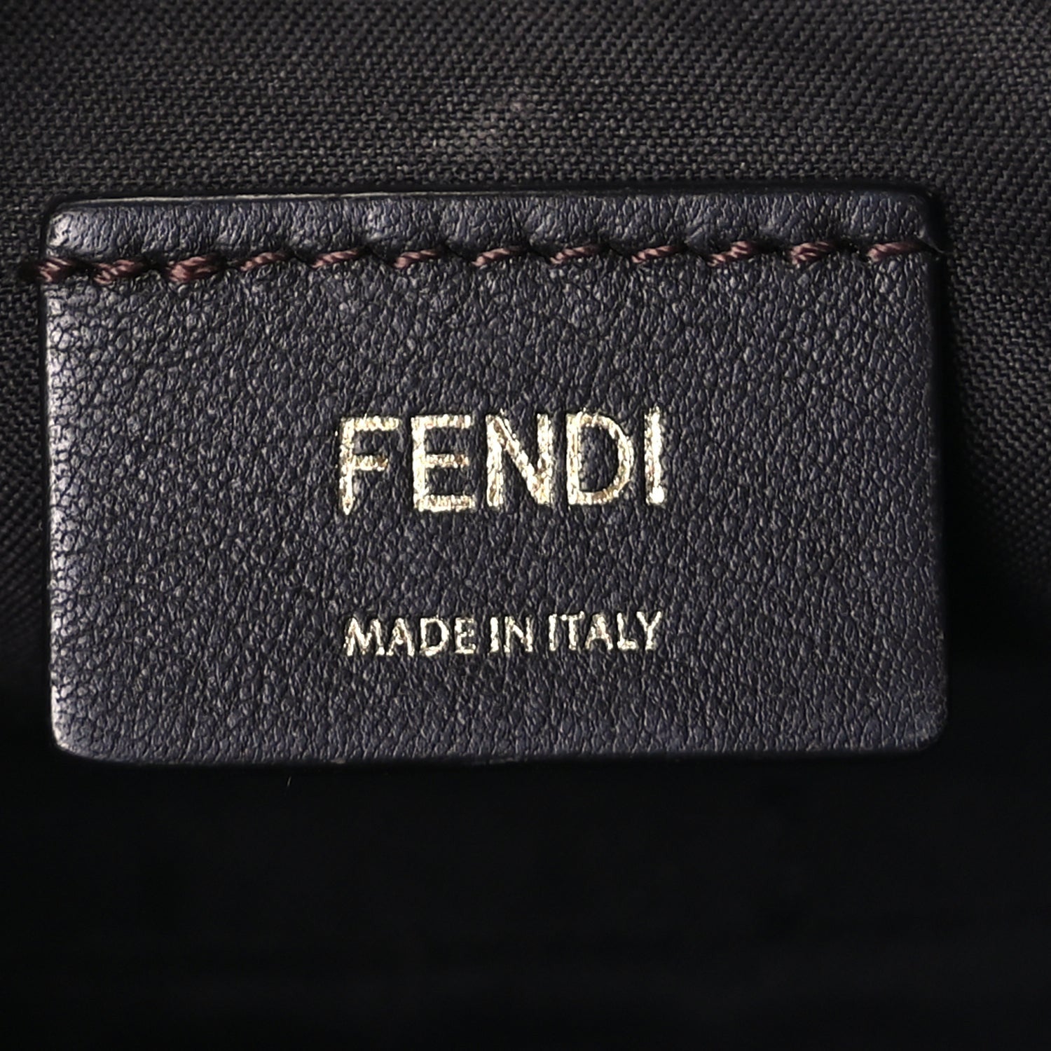 Fendi Glazed Fabric Vitello Century FF 1974 Stamp Patch Mini Camera Case Mogano Panna Black 5 of 8