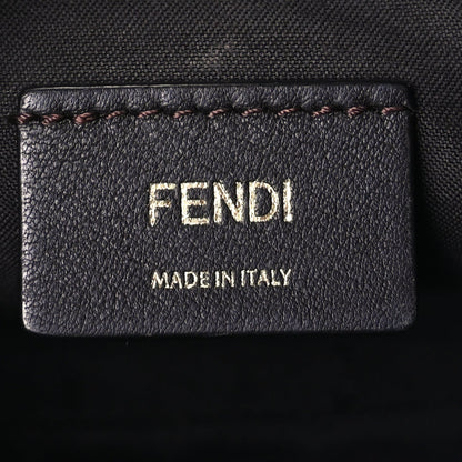 Fendi Glazed Fabric Vitello Century FF 1974 Stamp Patch Mini Camera Case Mogano Panna Black 5 of 8