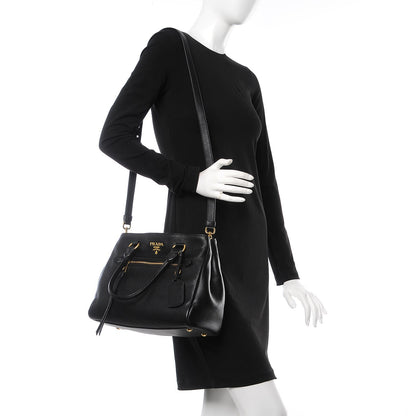 Prada Vitello Phenix Shopping Tote Black 2 of 9