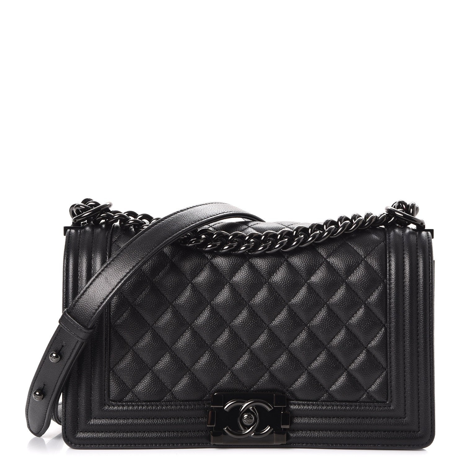 Chanel Caviar Quilted Medium Boy Flap So Black 1 of 8