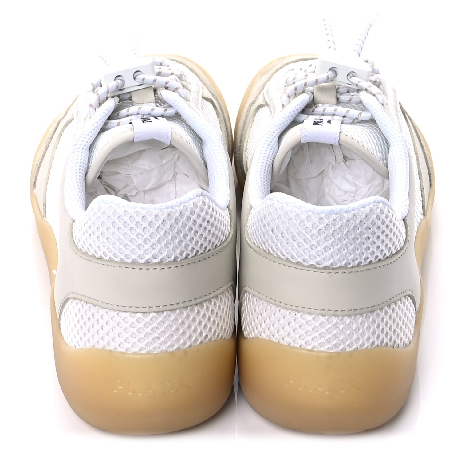 Prada Mesh Rubber Speedrock Sneakers 37  Natural 5 of 9