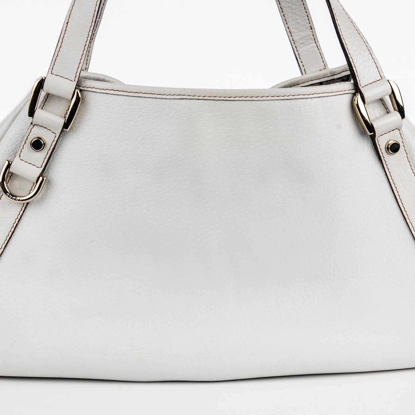 Calfskin Medium Abbey Shoulder Bag White
