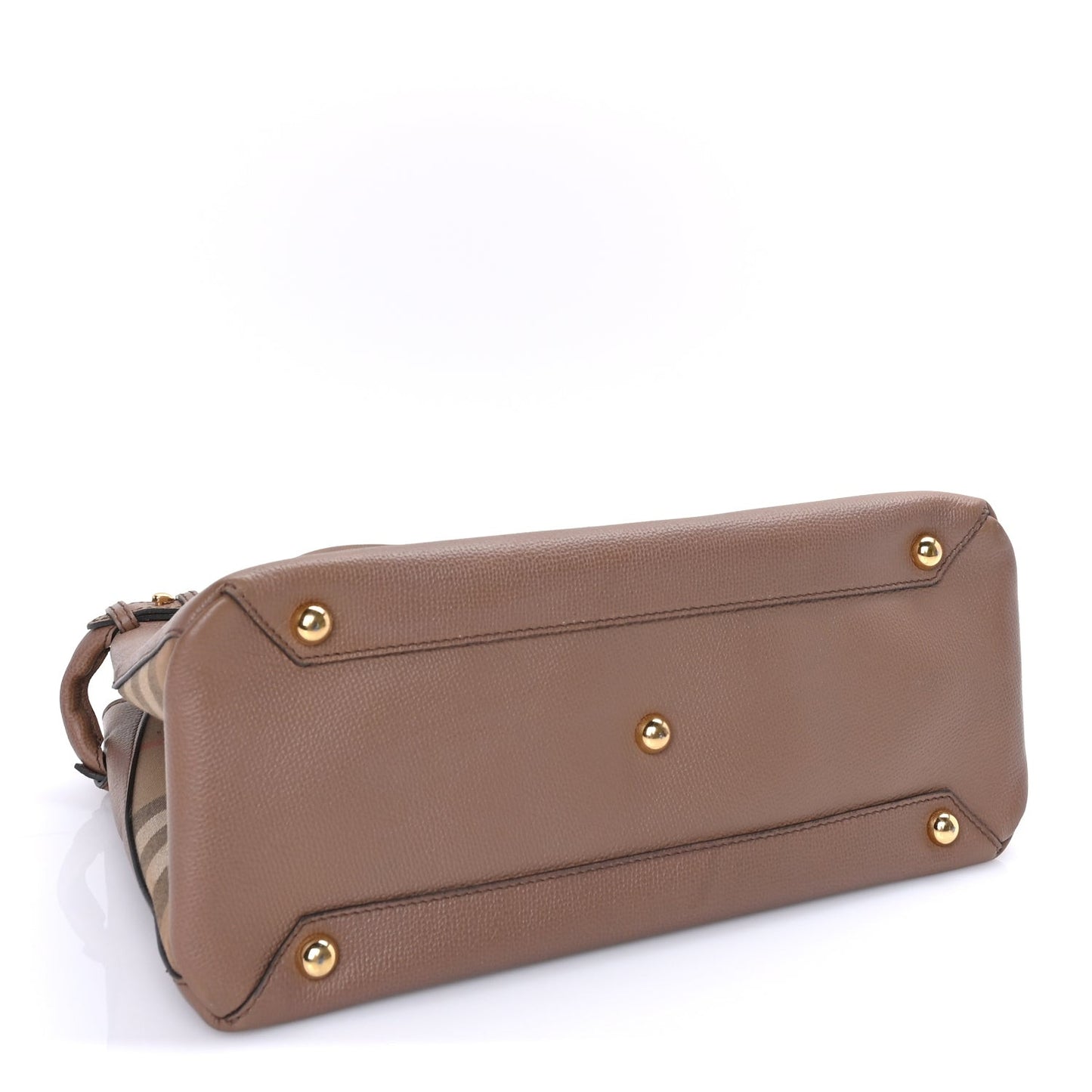 Grainy Calfskin House Check Medium Banner Tote  Tan