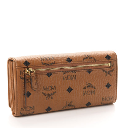 MCM Visetos Heritage Large Trifold Flap Wallet Cognac 3 of 7