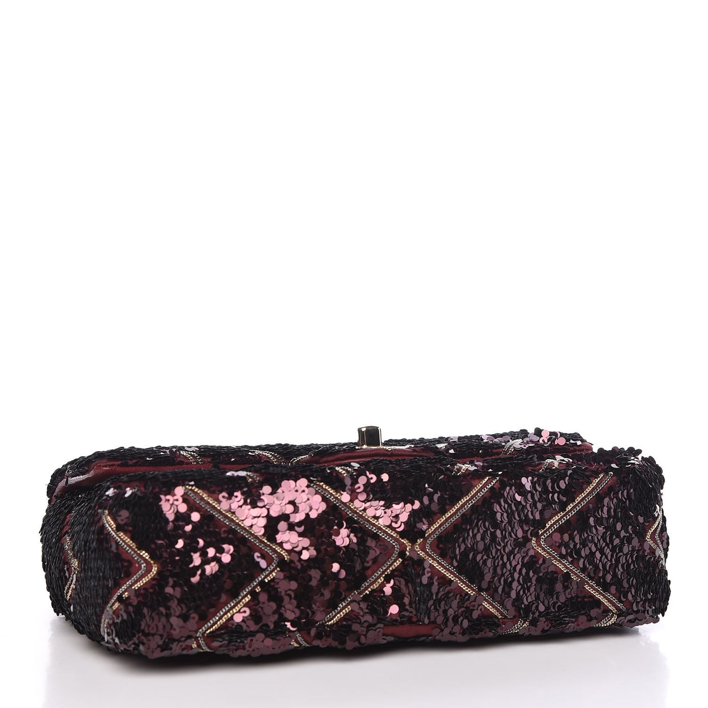Sequins Chevron Classic Flap Burgundy