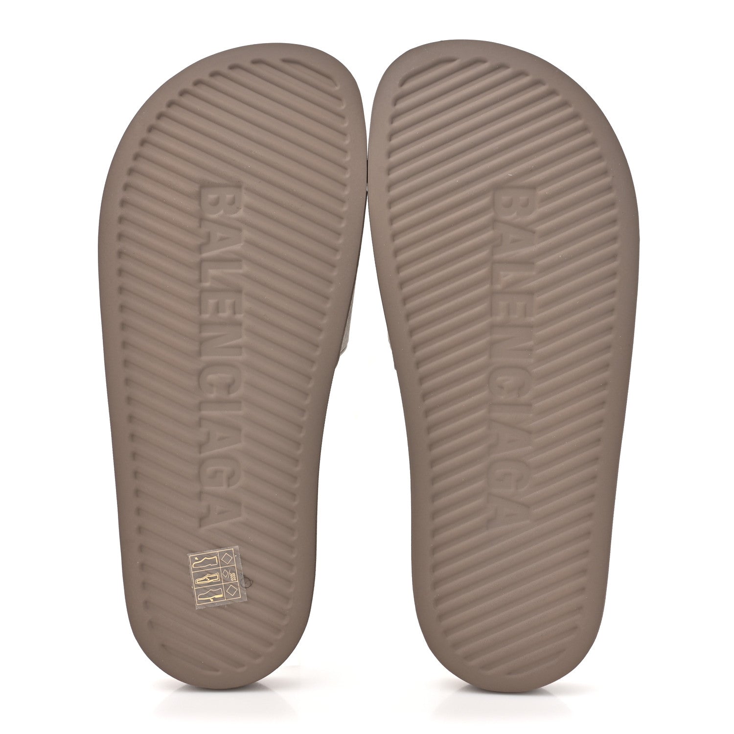 Balenciaga Rubber Allover Logo Pool Slide Sandals 38 Dark Mink 5 of 10