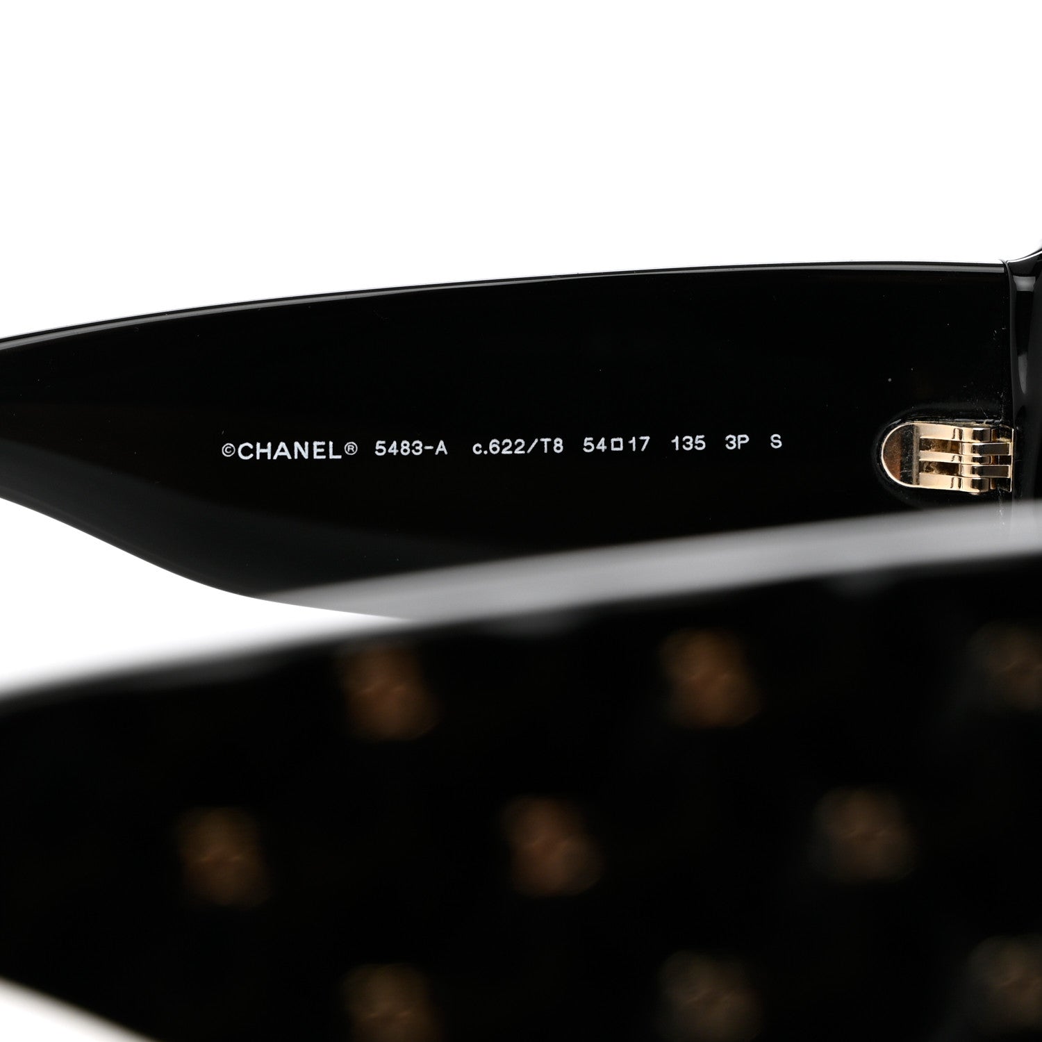 Chanel Acetate Quilted CC Rectangle Sunglasses 5483-A Black 5 of 8
