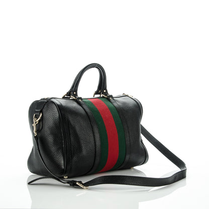 Gucci Calfskin Vintage Web Medium Boston Black 3 of 8