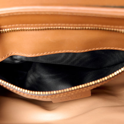 Gucci Loden Fabric Cuoio Harness Web Matelasse Horizontal Small GG Marmont Shoulder Bag Underwood Blue Red Harness Brown 11 of 11