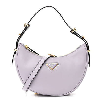 Prada Soft Calfskin Arque Shoulder Bag Glicine 1 of 10