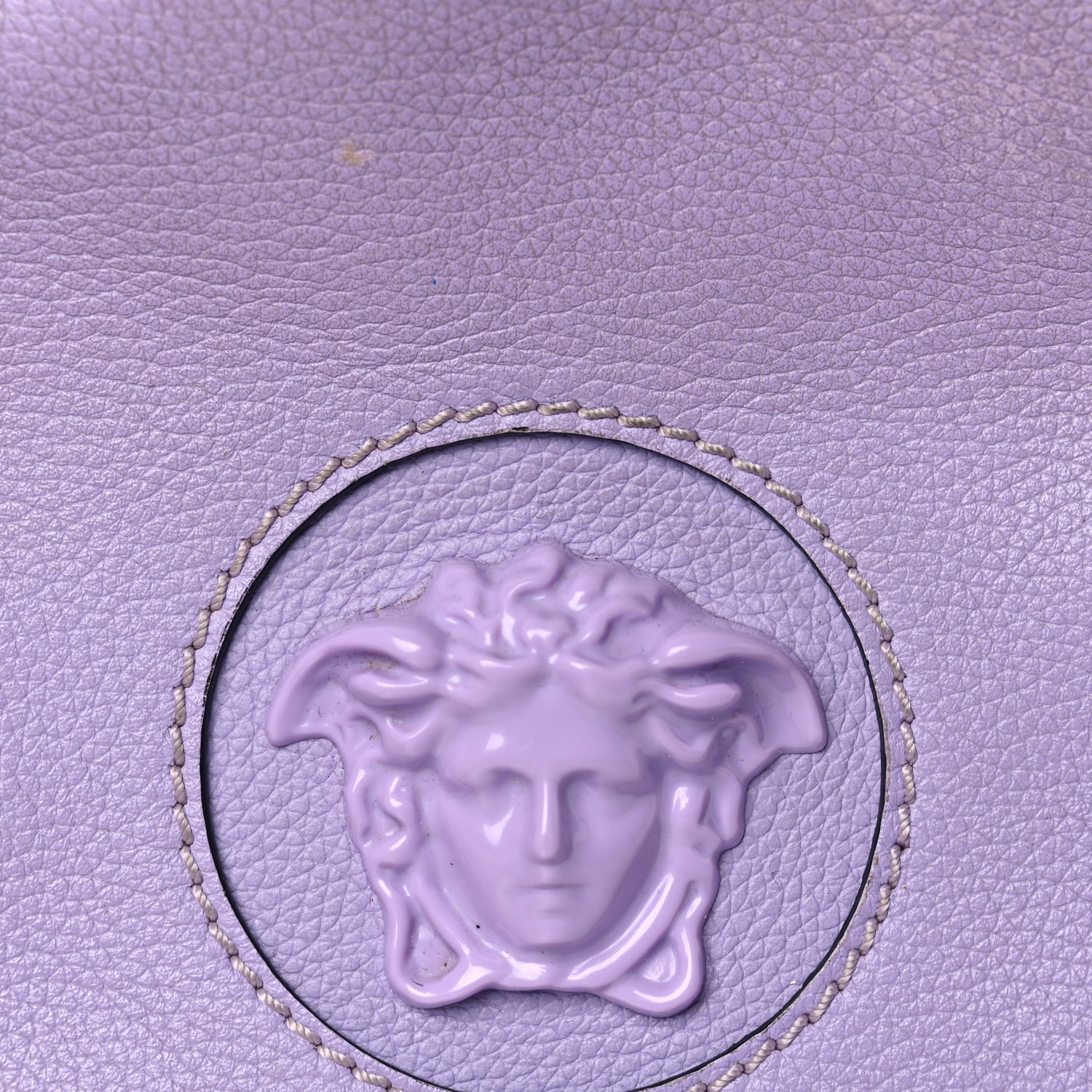 Versace Calfskin La Medusa Round Camera Bag Lilac 9 of 12
