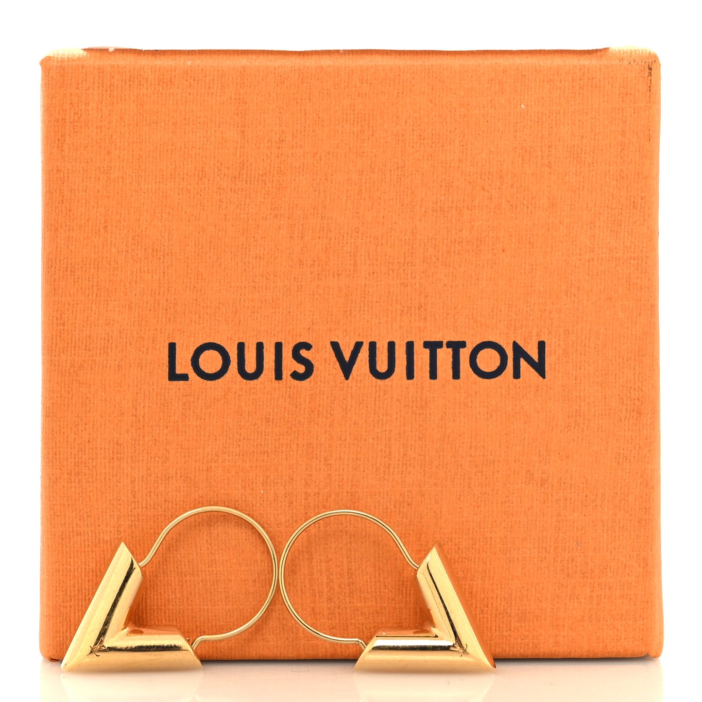 Brass Essential V Hoop Earrings Gold