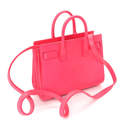 Saint Laurent Calfskin Nano Sac De Jour Lipstick Fuchsia 2 of 8