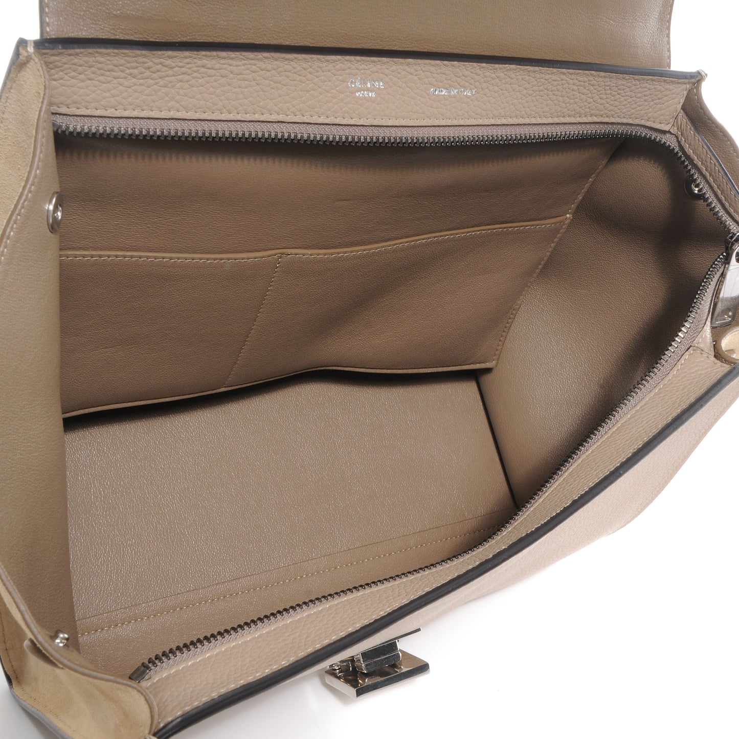 Calfskin and Suede Small Trapeze Dune