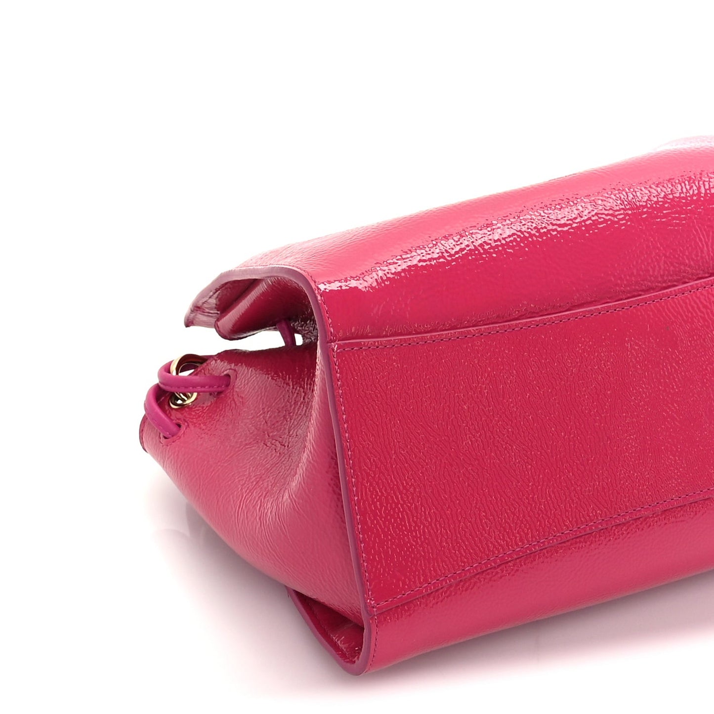 Spongy Patent Calfskin Small Iris Tote  Pink