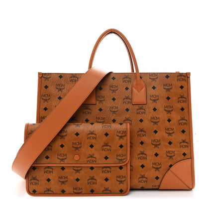 MCM Visetos X-Large Munchen Tote Cognac 3 of 12