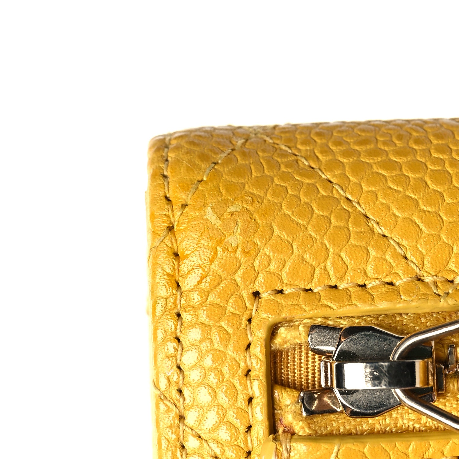 Chanel Caviar Quilted Compact Flap Wallet Yellow 14 of 14