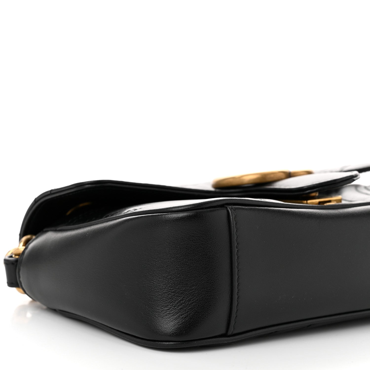 Gucci Calfskin Matelasse Mini GG Marmont Shoulder Bag Black 9 of 10