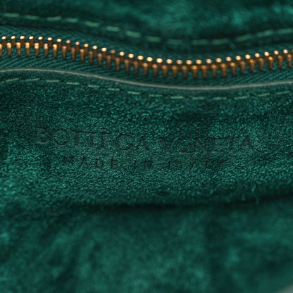 Bottega Veneta Suede Maxi Intrecciato Padded Chain Cassette Crossbody Bag Emerald Green 7 of 10